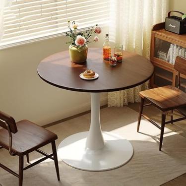 Imagem de Mesa de jantar redonda com base de tulipa, mesa de lazer para sala de jantar em casa, café, mesa de pedestal para espaços pequenos, F, 70 cm