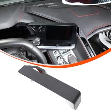 Imagem de Viseira de proteção solar Corvette C8 para veículo compatível com Corvette C8 Stingray 2020-2024+, viseira solar GPS reduz a luz solar, sem brilho e reflexo da tela do navegador (ABS preto)