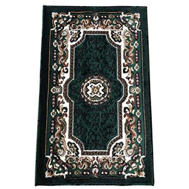Imagem de Kingdom Traditional Doorway Mat Area Rug Hunter Dark Green Design D123 (2 Feet X 3 Feet 4 Inch)