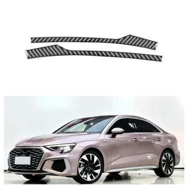 Imagem de IKUESM compatível com Audi A3L 2021-2023 Acessórios de estilo de carro de fibra de carbono espelho retrovisor de carro tira decorativa adesivo modificação de acabamento