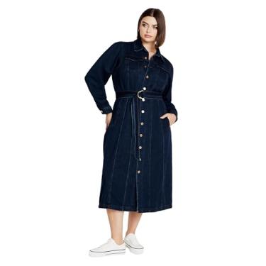 Imagem de City Chic Vestido feminino plus size - Lady Oaklyn, Jeans Médio, 50