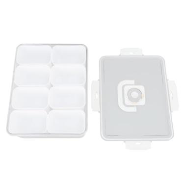 Imagem de Bandeja de Servir Dividida Com 8 Compartimentos Com Tampa e Alça, Bandeja de Recipiente de Frutas Transparente Selada Em Plástico Caixa de Armazenamento de Alimentos