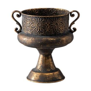 Imagem de Ｂｅｓｇａ Vaso de flor de estilo retrô Vaso de plantador decorativo Ornamento Ornamento Elegante Pote de Arranjo Floral Floral para plantas de jardim pátio, 25.5x27cm