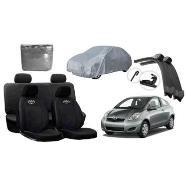 Imagem de Jogo Completo: Capa de Couro para Yaris 05-12 + Capa de Cobrir + Limpa