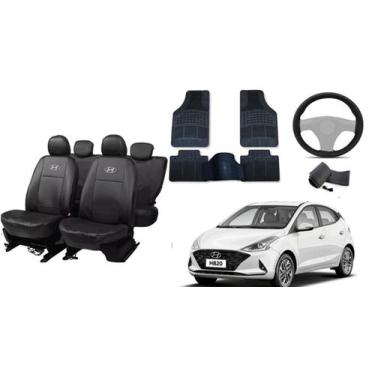 Imagem de Kit Capa de Couro HB 18-23 + Tapetes e Capa de Volante de Carro - iron