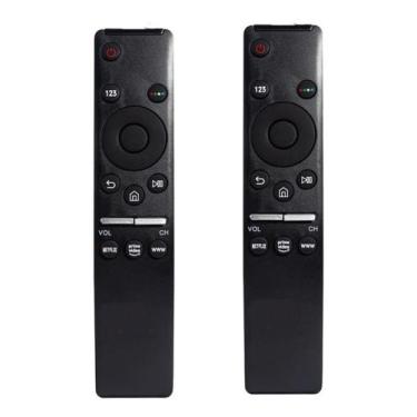 Imagem de Kit 2 Controle Remoto Compatível Tv Samsung 4k Qn55q80 - Genérica