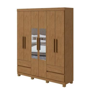 Imagem de Guarda-Roupa Lopas Zeus Com Espelho 6 Portas 4 Gavetas - LOPAS CMERCIO