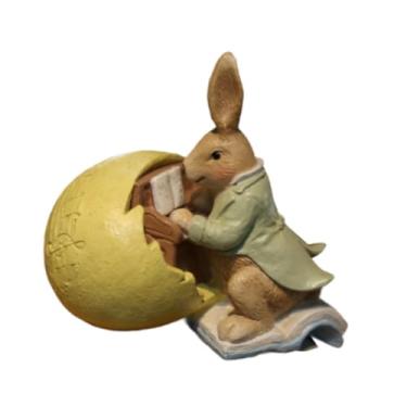 Imagem de IEUDNS Estátua Da Estatueta de Da Páscoa Artesanato de Arte de Figura de Páscoa Fofa Escultura de Animais para Cáteres para a Mesa Interna Cabinete de, Toque piano