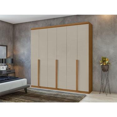 Imagem de Guarda Roupa Casal Ambiente Alonzo 6 Portas Amêndoa Clean Off White - Lopas