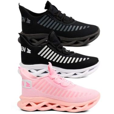Imagem de Kit 3 Tênis Feminino Infantil Jaguar Esporte Leve Casual Confortável Moderno