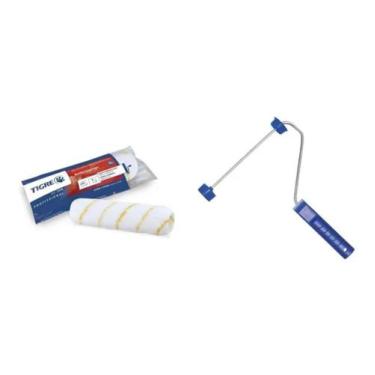 Imagem de Kit pintura tigre rolo antirrespingo + cabo, 500g
