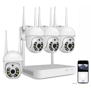 Imagem de Kit Nvr 4 Câmeras Ip Wifi Speed Dome Full Hd 1080P Cftv