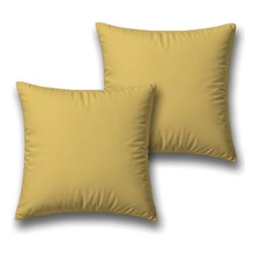 Imagem de Kit 2 Capas Almofada Veludo Suede Decorativa 45x45 Amarela