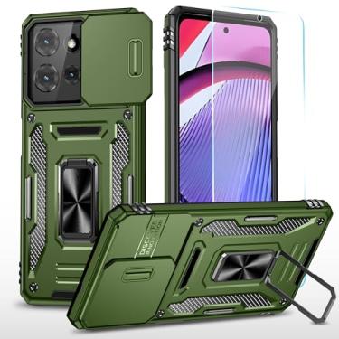 Imagem de SunStory Capa de celular para Motorola Moto G Power 5G 2025/Moto G Play 5G 2025 com protetor de tela HD, capa de câmera deslizante e suporte, [grau militar] capa de telefone para (Z_OliveGreen)