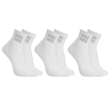 Imagem de Kit 3 Pares Meias Ecko Unltd Cano Médio Feminino Branco