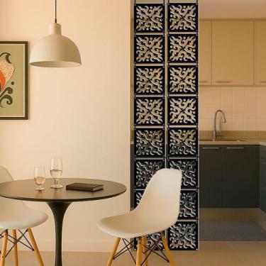 Imagem de Kit 12 placas decorativas de MDF na COR PRETA divisória de ambiente pi