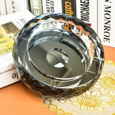 Imagem de Cinzeiro De Cristal Criativo Moda Personalidade Ornamentos Bom Presente Estilo De Luxo Europeu, Gold, 18cm