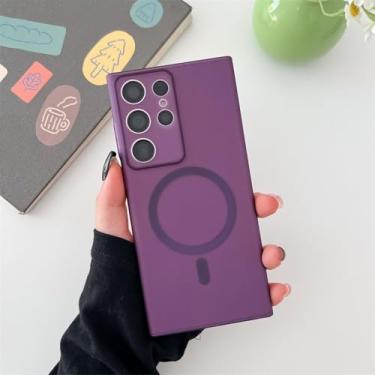 Imagem de MVVKKY para Samsung S24 Slim Matte Case Transparente 0,3mm Ultra Fino Pp Capa (para Samsung S24/Roxo)