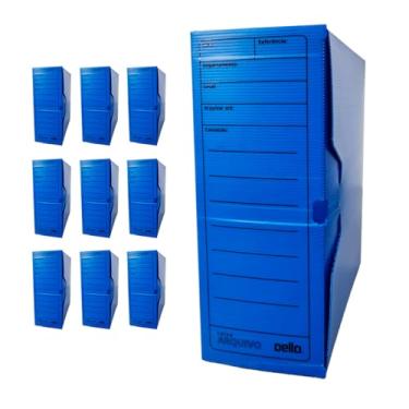 Imagem de Dello - Caixa Arquivo Morto Polidello Ofício Azul - Pacote com 10 unidades
