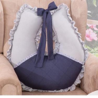 Imagem de Almofada de amamentação bebe menino antony - Miguel Baby, Azul marinho
