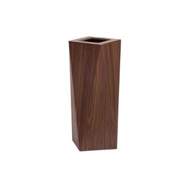 Imagem de Lixeira Grande lata de lixo de cozinha de madeira, lata de lixo reta, cesto de lixo para casa, cozinha e escritório Lixeira(Dark brown)