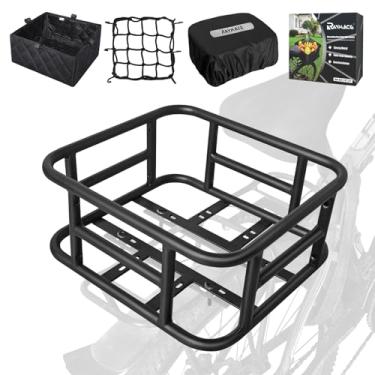 Imagem de RAYMACE Cesta De Bicicleta Com Suporte Traseiro Com Rede De Carga E Forro Cesta De Bicicleta Grande Suporte Perfeito Para Bicicleta Elétrica
