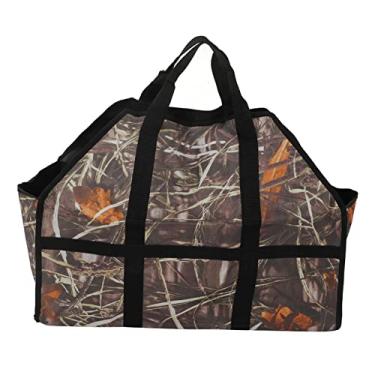 Imagem de Lenha Carrier Bag Grande Capacidade Durável Oxford Pano Log Tote Bag com Alça Reforçada para Camping Piqueniques Folha Camuflagem 45.5x61x29cm