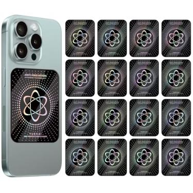 Imagem de Bloqueador EMF para celulares/tablets/notebooks/computador/WiFi/TV/dispositivos eletrônicos, adesivo de proteção Shungite, [reutilizável], [design fino], 6 x 5 x 0 cm, 1,7 g, (16 peças)