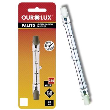 Imagem de Lâmpada Halógena Palito Ourolux 150w 220v Luz Amarela