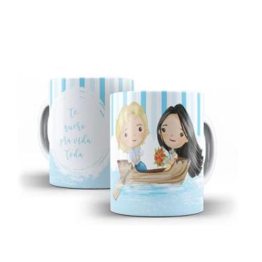 Imagem de Caneca Porcelana Dia dos Namorados Casal Pocahontas - Villa Caneca