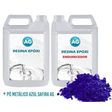 Imagem de Porcelanato Líquido Metálico Azul Safira AG por M² - Resinas ag, 20m²