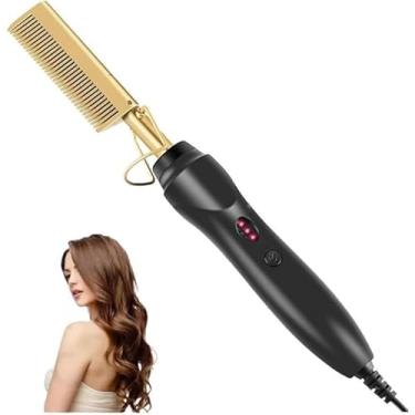 Imagem de Pente Térmico 3 em 1, Modelador de Cabelo Elétrico, Chapinha Alisadora com Revestimento Cerâmico