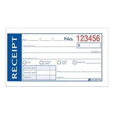 Imagem de Adams Caderno de recibos de dinheiro/aluguel Write 'n Stick, 2 peças, 6 x 14 cm, 50 conjuntos por livro (DC2501WS)