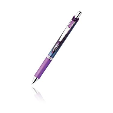 Imagem de Pentel EnerGel RTX Caneta de gel retrátil Roller Ball ponta agulha, tinta violeta, ponta média, EA - PENBLN77V