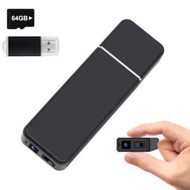 Imagem de CENGFERDER Minicâmera de vídeo 1080p, câmera de gravação de babá portátil de 64 GB com detecção de movimento para segurança doméstica