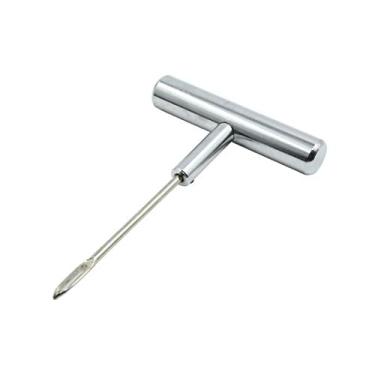 Imagem de uxcell Ferramenta de reparo de perfuração de pneu sem câmara em T de aço inoxidável para carro