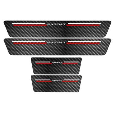 Imagem de Kit Soleira Protetora Porta Premium Red Carbono - Passat - Jhow Adesiv