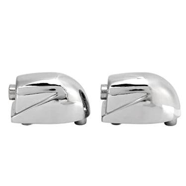 Imagem de Conjunto de 2 peças de tarola resistente prata para acessórios de bateria de metal - orelha de tambor de fácil instalação para uso profissional