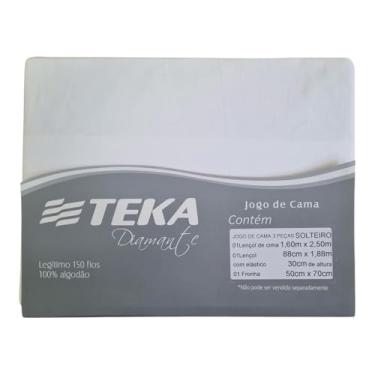 Imagem de Jogo de Cama 3 Pçs Teka Premium 100% Algodão Percal (BRANCO, SOLTEIRO -150 FIOS)