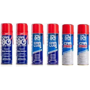 Imagem de Kit 2 Descarbonizante 2 Desengripante 2 Limpa Contato Car80