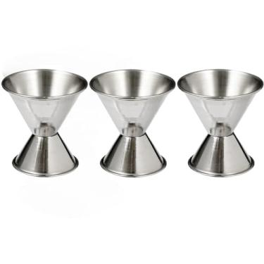 Imagem de Soro Essentials - Conjunto de 3 jigger duplo de aço inoxidável de 2,8 g x 3,5 ml para barman, coqueteleira, copo medidor, jigger duplo, bartender, bar, suprimentos