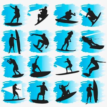 Imagem de Papel De Parede 5m Adesivo Azul Surf Azul Surfista