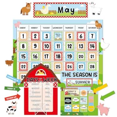 Imagem de Conjunto de quadro de avisos de animais de fazenda para decoração de sala de aula, calendário de fazenda, estações, tabela meteorológica, animal de celeiro, CTP, quadro de avisos, cortes de papel para