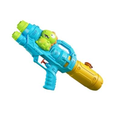 Imagem de Generic Brinquedo aquático portátil multifuncional para crianças com furo duplo, acessórios leves para festa no quintal e ao ar livre, Dinossauro Azul