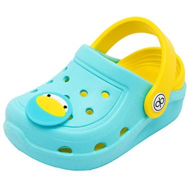 Imagem de Sandálias infantis sem cadarços confortáveis para meninas da Dripdrop para o jardim, chinelos para crianças, sandálias aquáticas, sapatos leves para o verão, piscina, praia (Bebê/Criança pequena), Skyblue, 5 Toddler