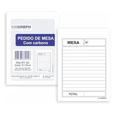 Imagem de 20 Blocos Comanda Pedido De Mesa C/Carbono 2 Vias