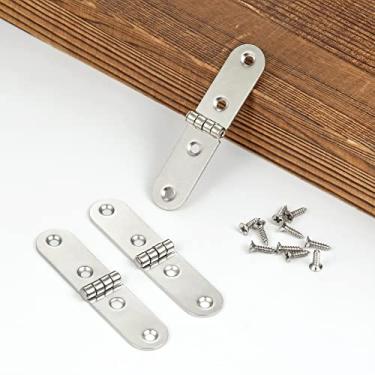 Imagem de YCSJ 20 peças, caixa de joias de prata acetinada, dobradiças para caixa de madeira, pequenas dobradiças prateadas para artesanato artesanal, caixa de joias de madeira em níquel acetinado mini dobradiça (20, prata acetinada)