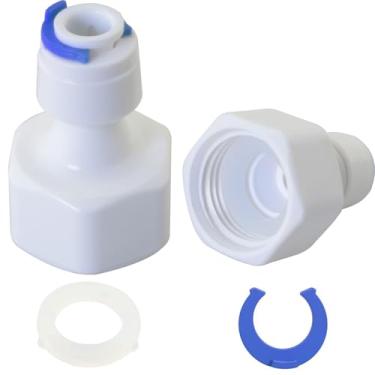 Imagem de MEETOOT 2 peças adaptadores NPT 1/2 fêmea para 1/10.2 cm OD POM conexão de calibre push in plástico rolo no encaixe filtro de água de osmose reversa adequado para aparelhos elétricos domésticos