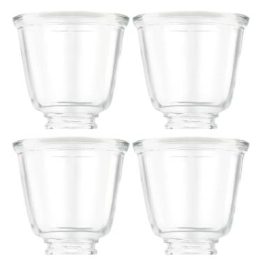 Imagem de KLOSM Pacote com 4 peças de substituição de abajur de vidro transparente com abertura de 20 cm para ventilador de teto, luminária pendente de arandela de parede