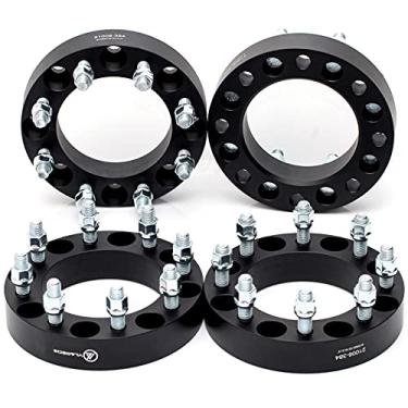 Imagem de VLAOSCHI Adaptadores de roda forjados 8 x 180 a 8 x 6,5 polegadas com parafusos de 14 x 1,5 compatível com Chevy GMC 8 Lug para Silverado Sierra 2500 3500 HD (Adaptar 8 x 165,1 em caminhão 8 x 180) - Pacote com 4